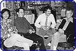 On the Set of Cameron Crowe�s Untitled.(L to R): Terry Chen, who plays me; me; Rainn Wilson, who portrays David Felton, and Felton.