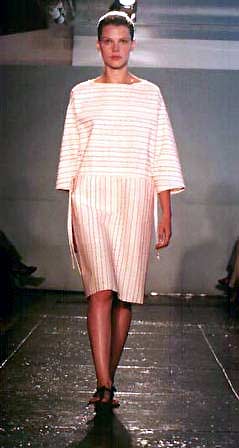 Bekah in cotton ticking drawstring smock